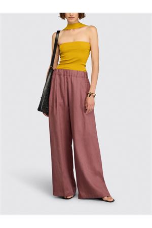 Brown linen trousers SEMI COUTURE | S6SN38H921
